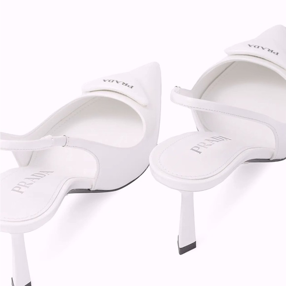 Prada Brushed 75MM Leather Slingback Pumps, Size 37, NIB - Picture 12 of 12